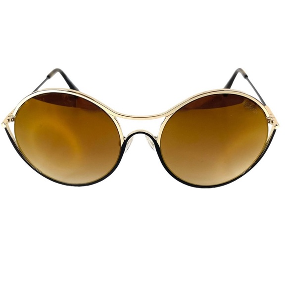 BALMAIN 52mm Round Sunglasses Gold Made In France - Picture 1 of 14